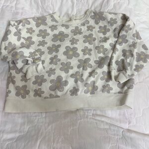 Rylee + Cru size 4-5Y flower boxy sweatshirt
